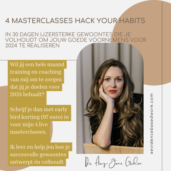 3 Amy-Jane Gielen, Goede voornemens, Hack Your Habits, Atomic Habits, Tiny Habits, 2024, spreker, dagvoorzitter