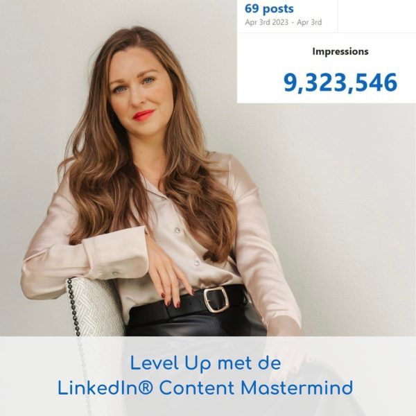 LinkedIn Content Mastermind voor wachtlijst verkleind Amy-Jane Gielen, LinkedIn, personal brand, sales, content, spreker